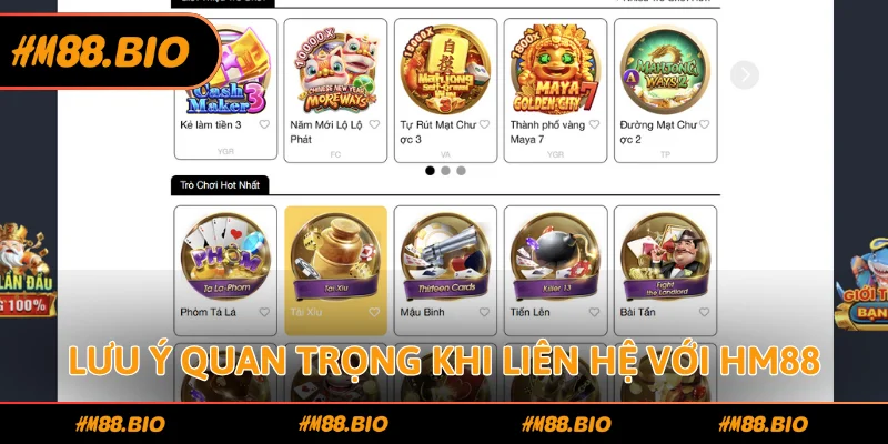 HM88 cung cấp nhiều phương thức liên hệ đa dạng cho người chơi