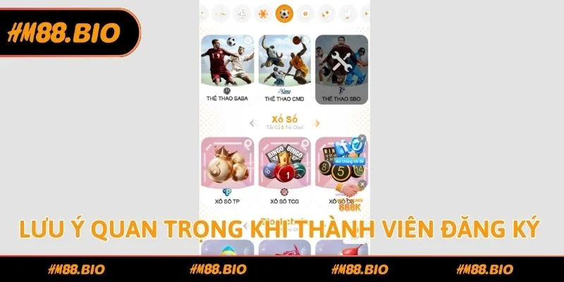 Lưu ý quan trọng khi thành viên đăng ký HM88