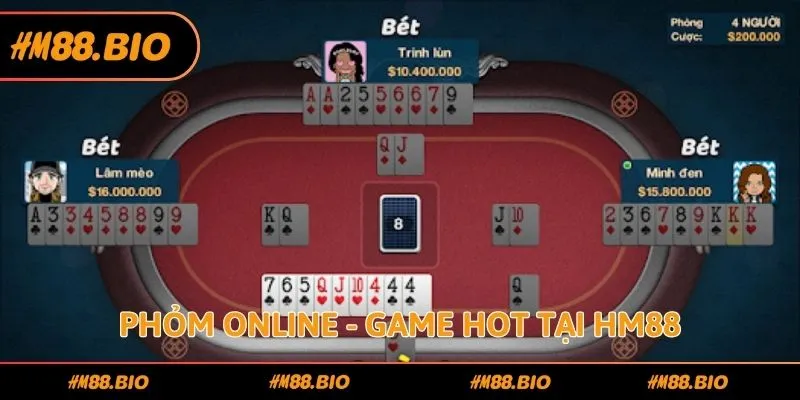 Phỏm online - game hot tại HM88