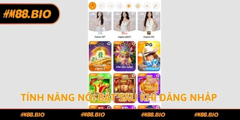 Tính năng nổi bật sau khi đăng nhập tại sân chơi 